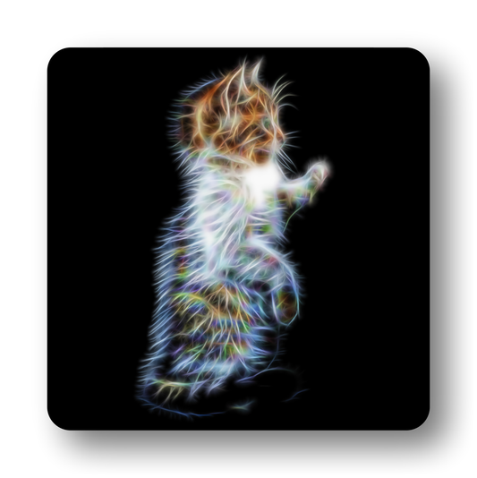 Cat Coaster with Fractal Art Design