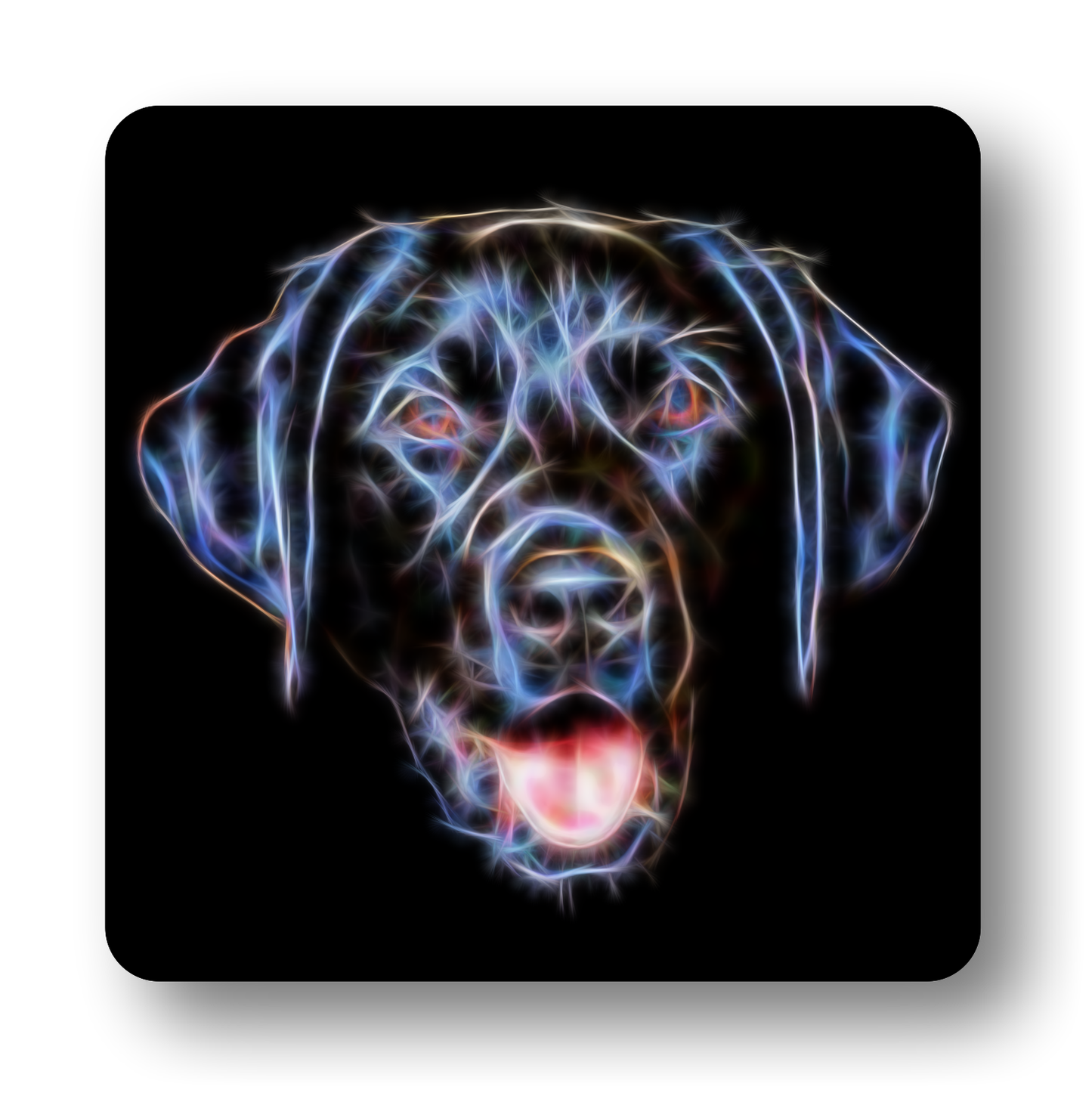 Black Labrador Coaster Fractal Art Design