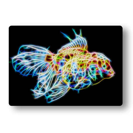 Goldfish (Oranda) Fractal Art Metal Wall Plaque