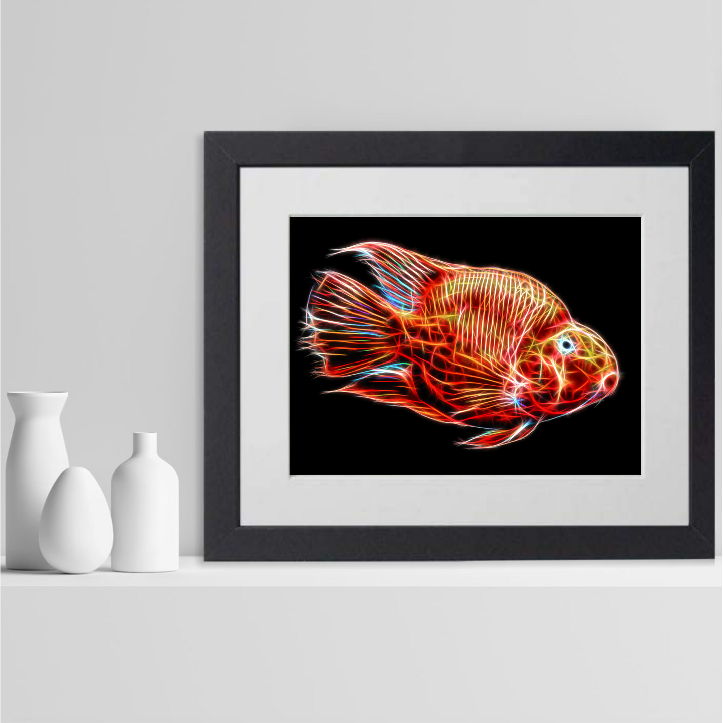 Red Blood Parrot Cichlid Print