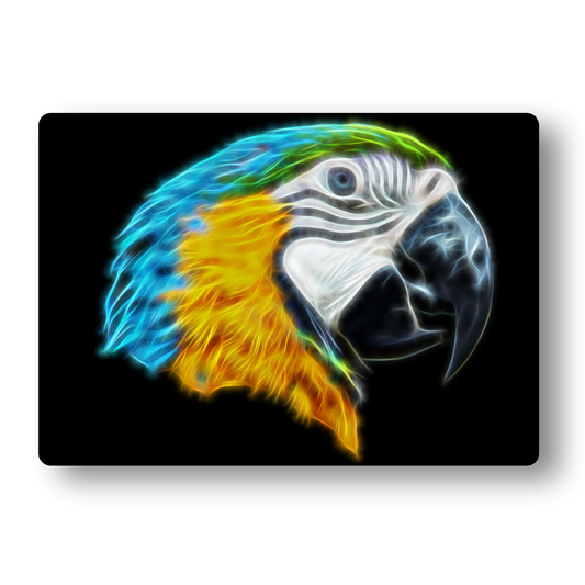 Parrot Fractal Art Metal Wall Plaque