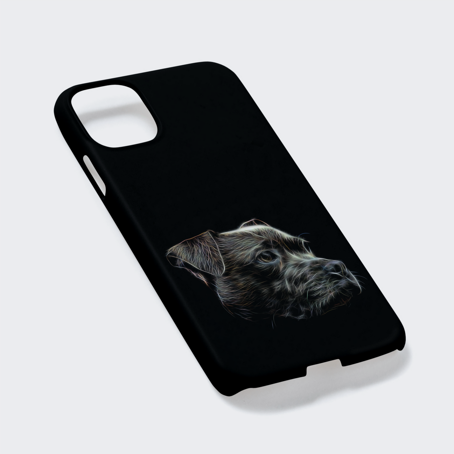 Black Staffordshire Bull Terrier Phone Case. For iPhone or Samsung, Including iPhone 14 and Galaxy S22