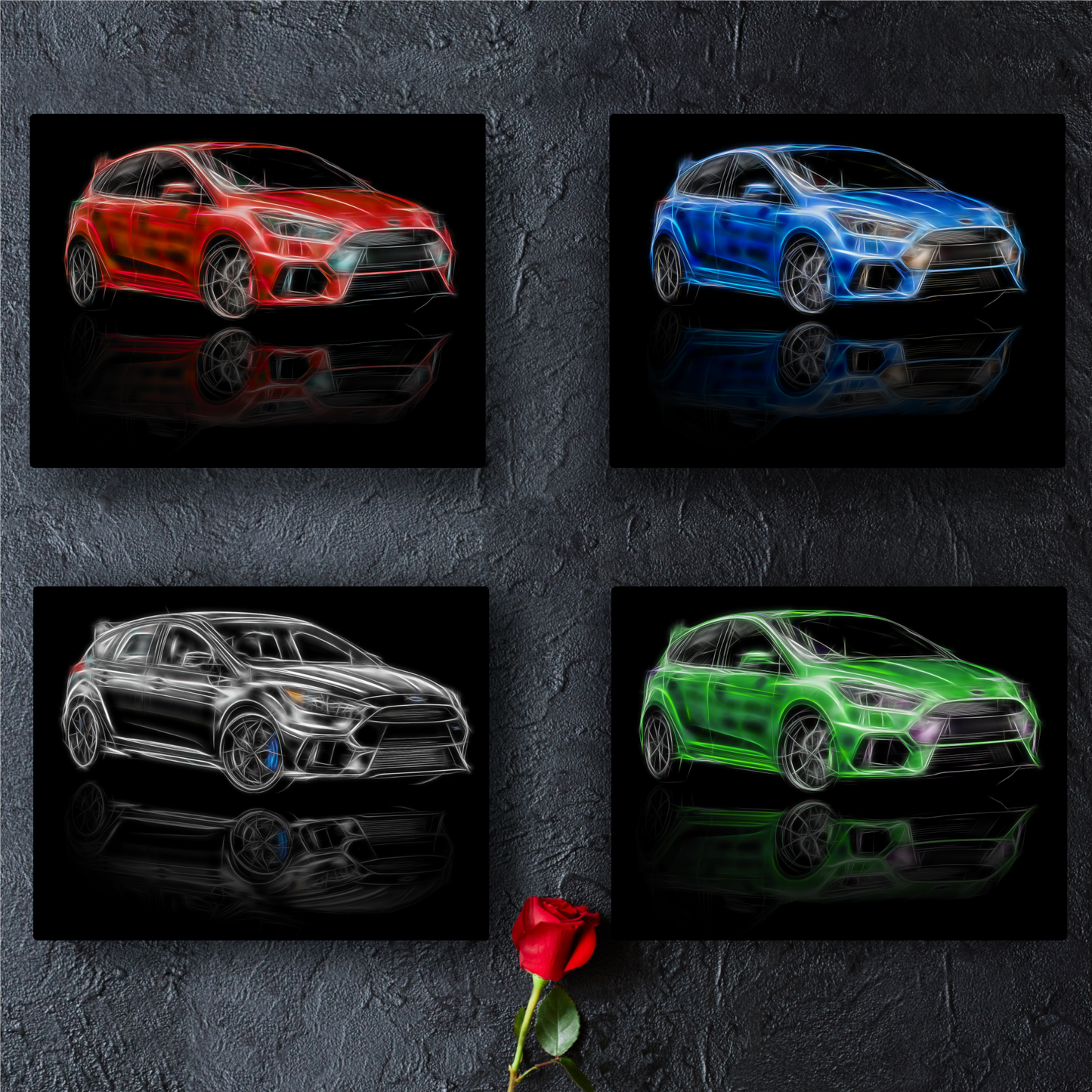 Ford Focus RS Car Aluminium Metal Wall Plaque