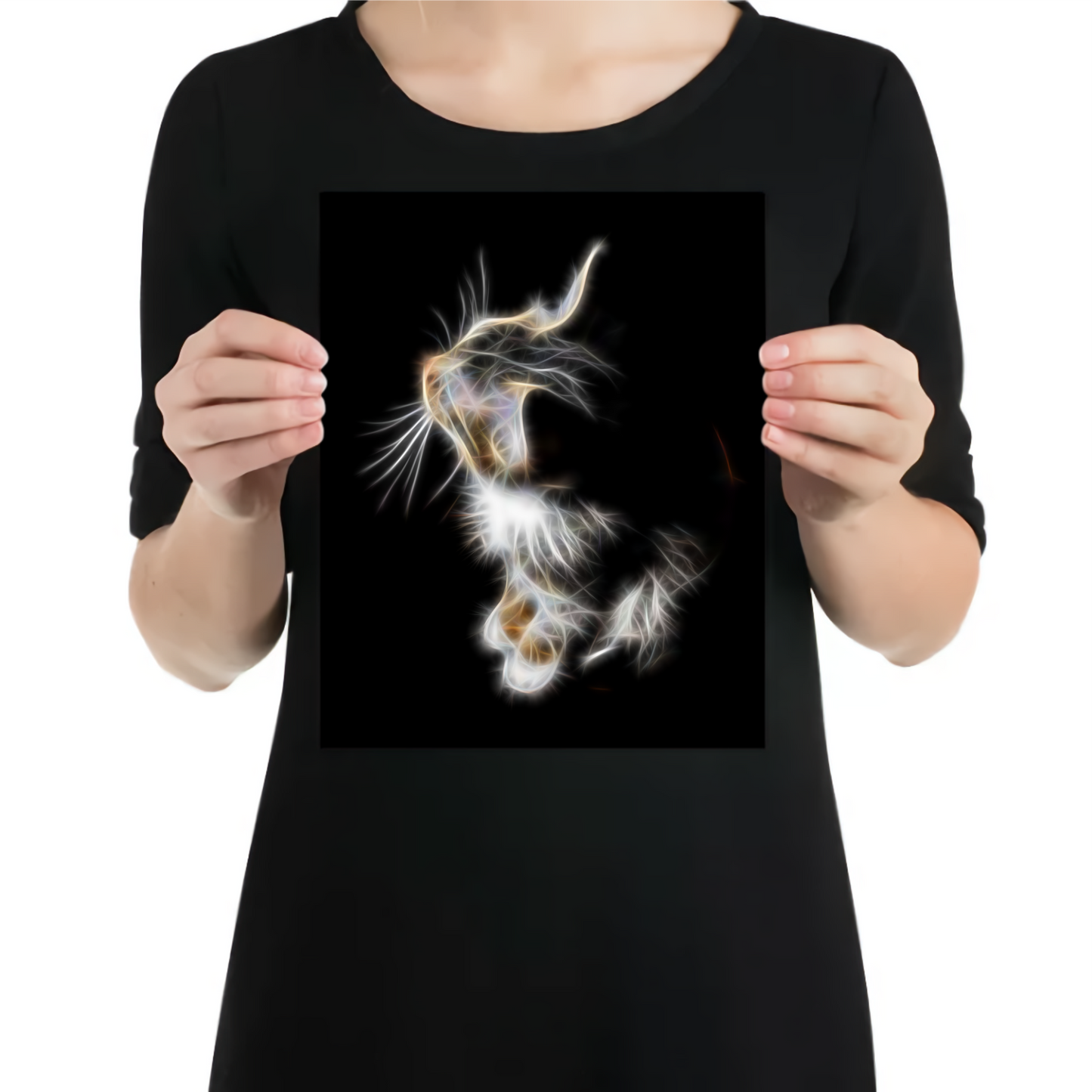 Cat Aluminium Metal Wall Plaque