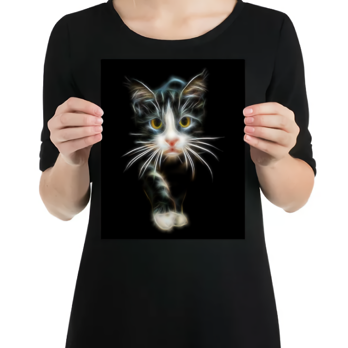 Grey Tabby Cat Aluminium Metal Wall Plaque