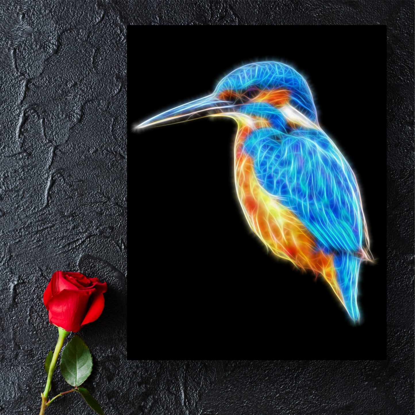 Kingfisher Aluminium Metal Wall Plaque