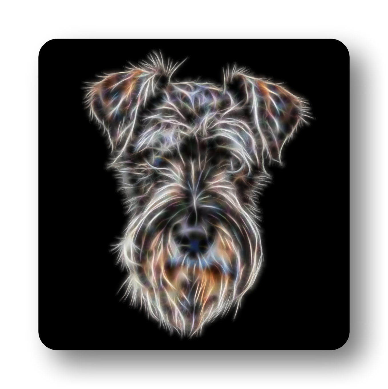 Schnauzer #4 Coaster Fractal Art Design