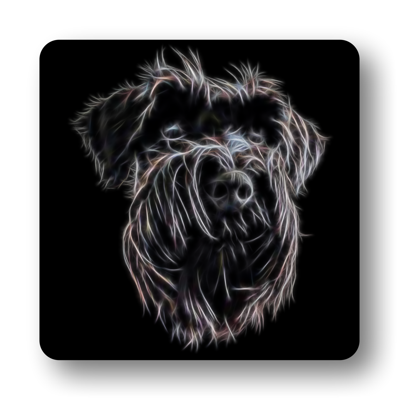 Black Schnauzer #2 Coaster Fractal Art Design