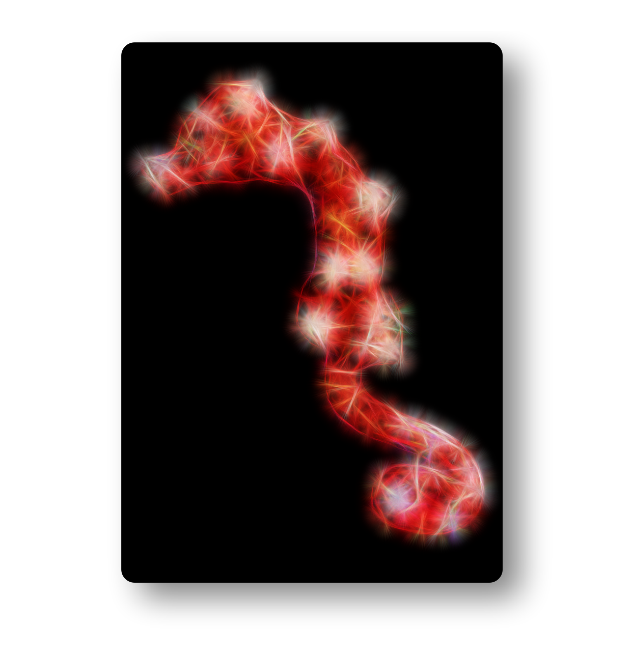 Seahorse (Dense Pygmy) Fractal Art Metal Wall Plaque
