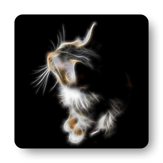 Cat Coaster with Fractal Art Design