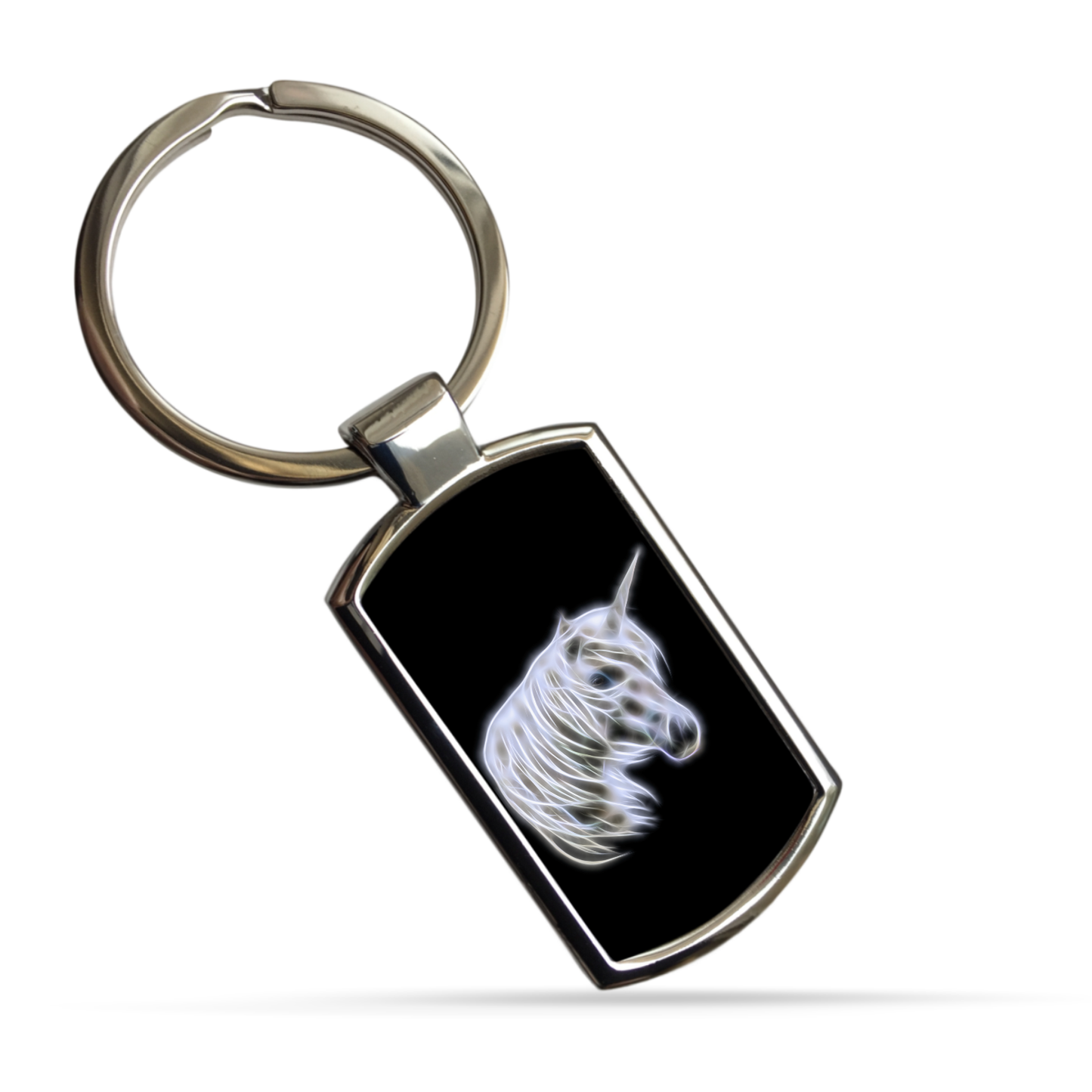 Unicorn Keychain with Beautiful and Stunning Fractal Art Design