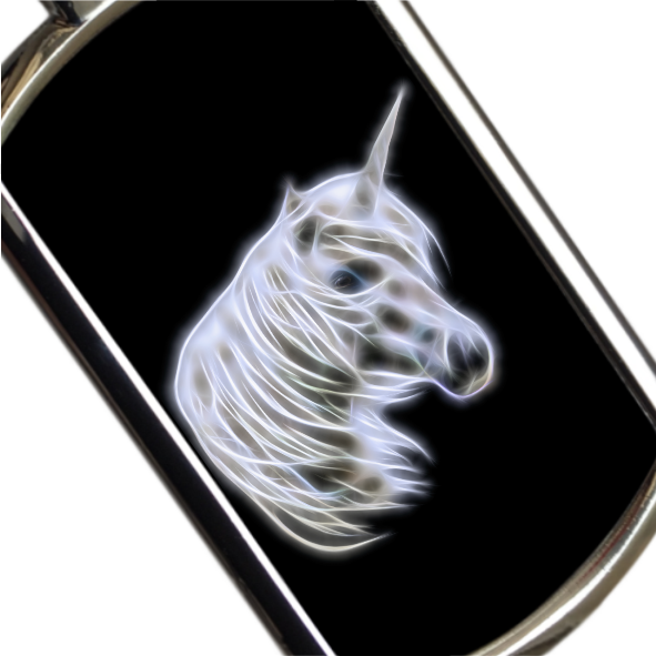 Unicorn Keychain with Beautiful and Stunning Fractal Art Design