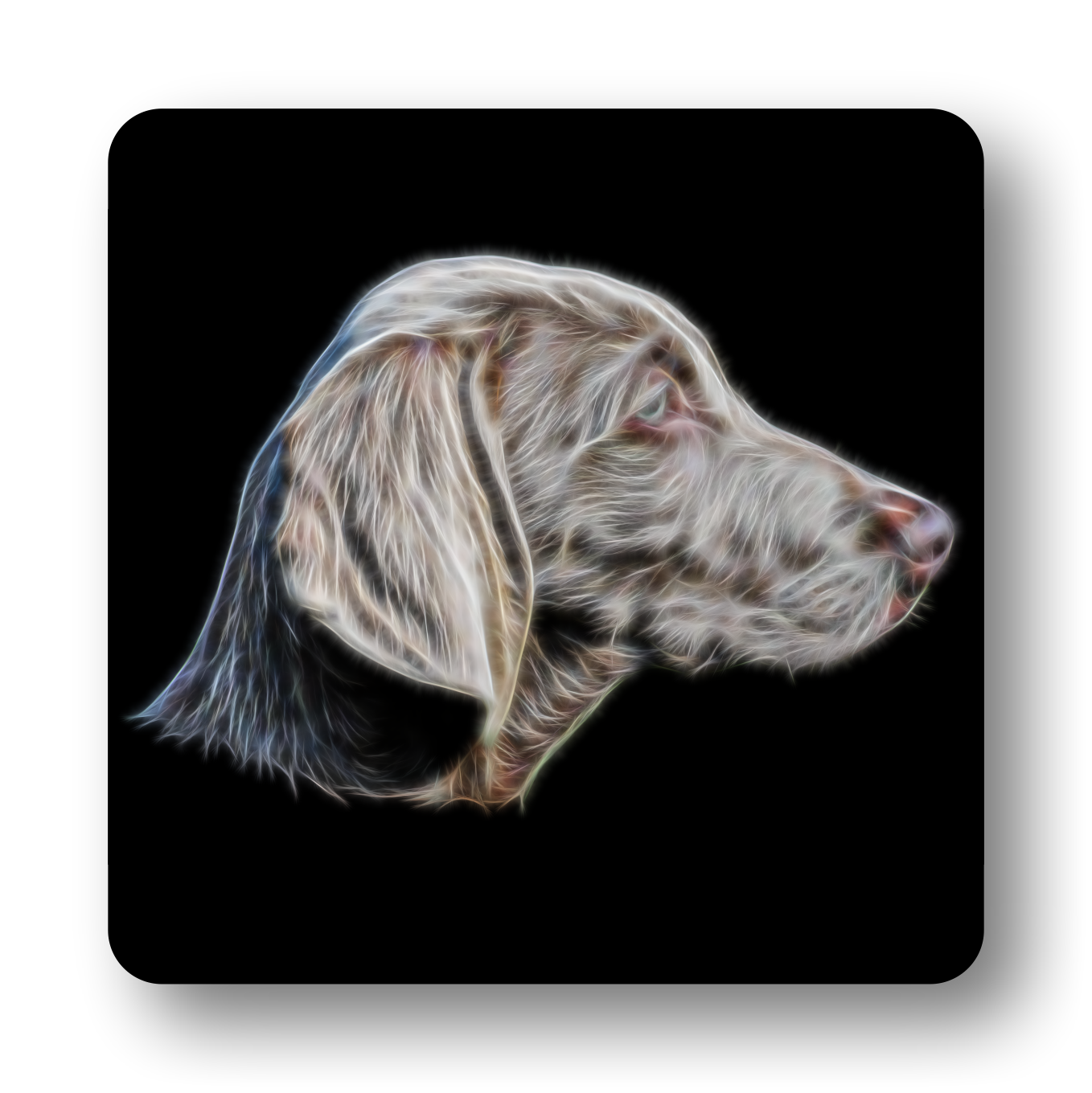 Weimaraner #2 Coaster Fractal Art Design