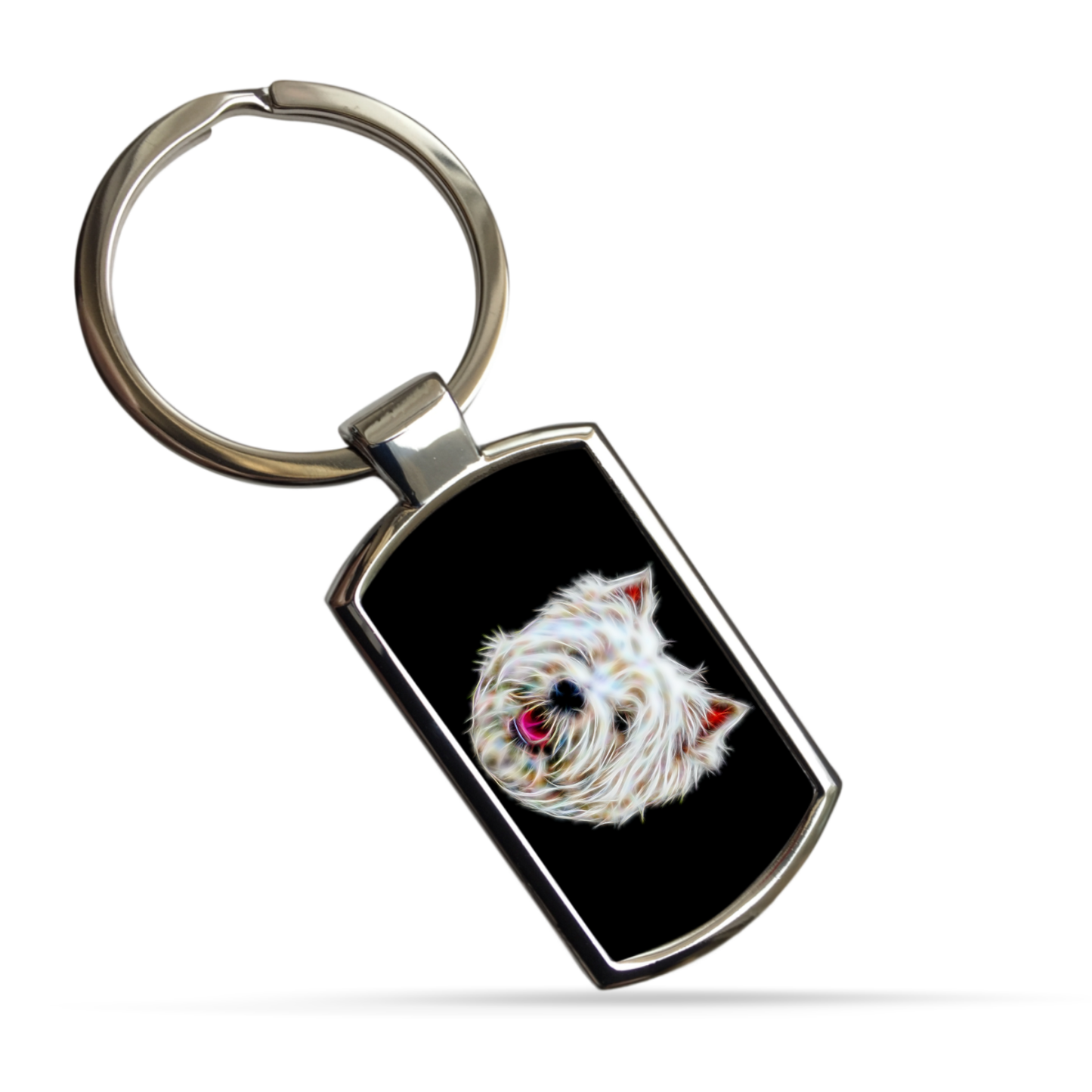 West Highland Terrier Metal Rectangle Keyring