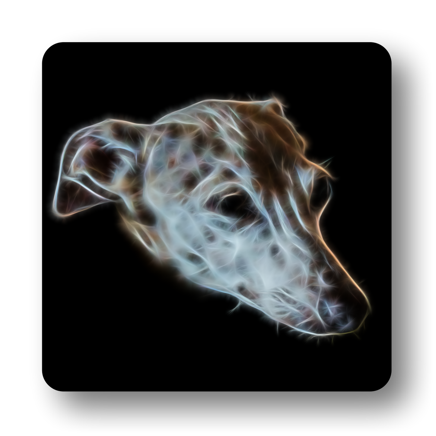 Tan Whippet #1 Coaster Fractal Art Design