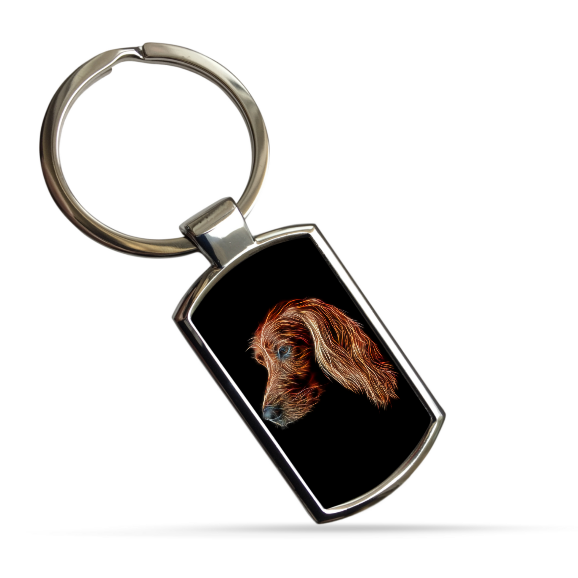 Irish Setter Metal Rectangle Keyring