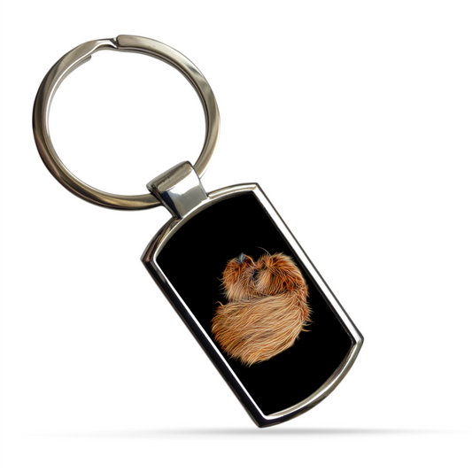 Ruby King Charles Spaniel Metal Rectangle Keyring