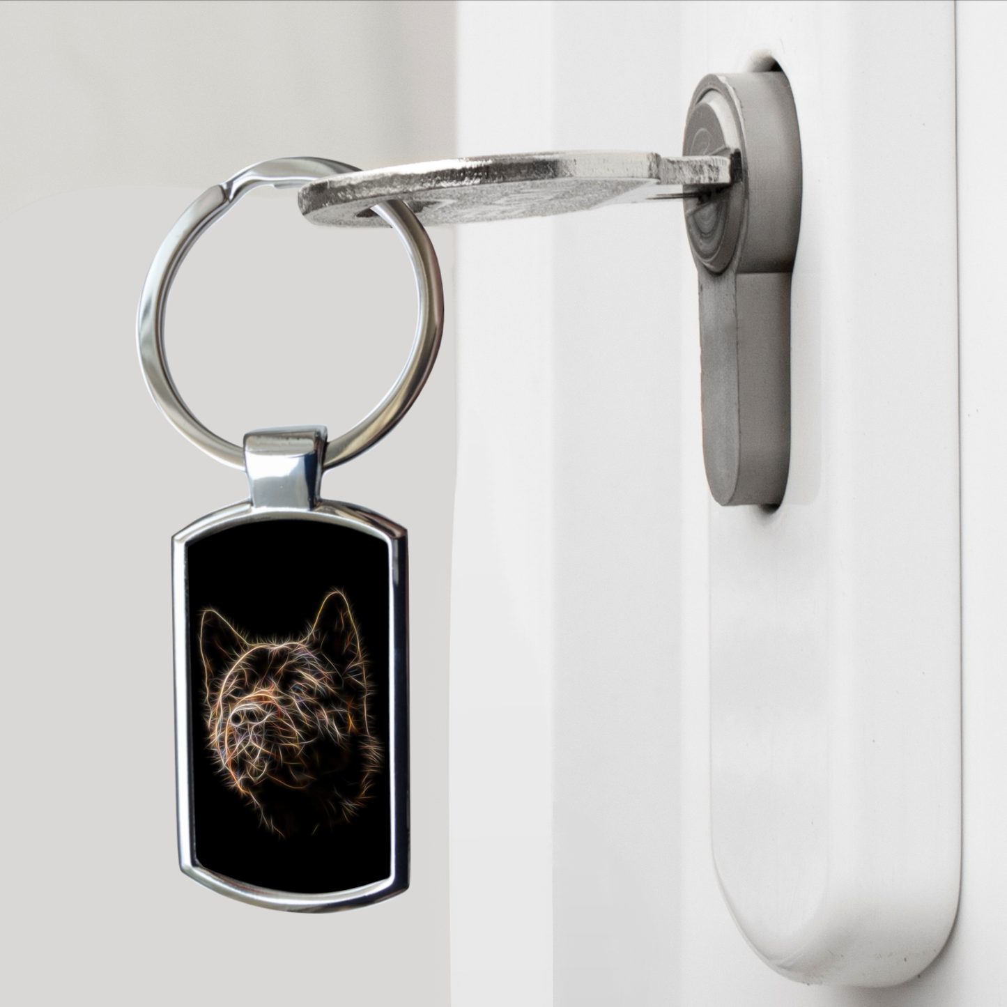 American Akita Metal Rectangle Keyring