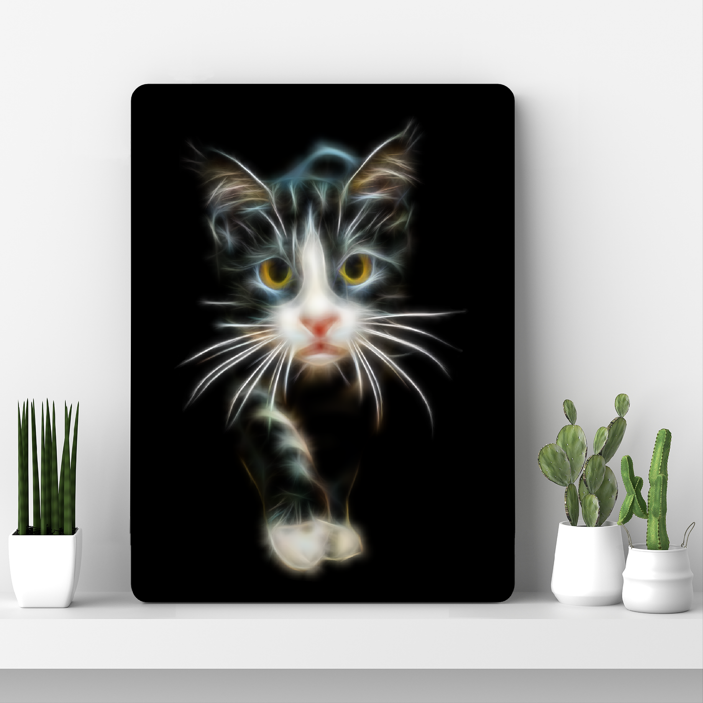 Grey Tabby Cat Aluminium Metal Wall Plaque
