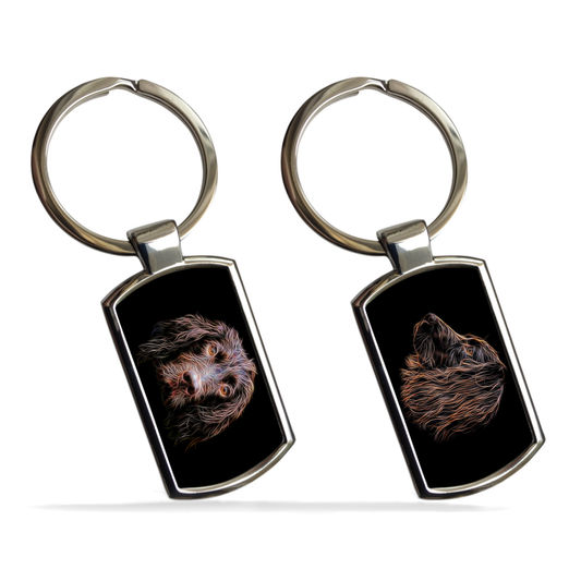 Chocolate Working Cocker Spaniel Metal Rectangle Keyring