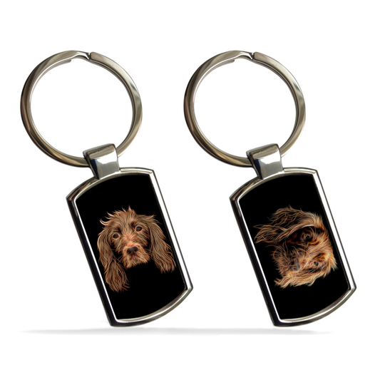 Red Working Cocker Spaniel Metal Rectangle Keyring