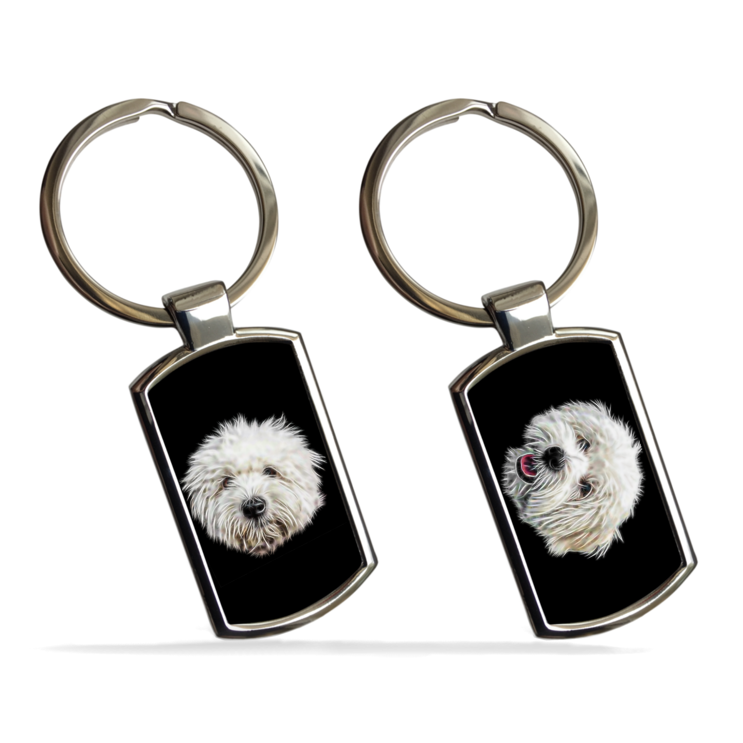 Coton De Tulear Dog Metal Rectangle Keyring