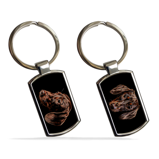 Chocolate Dachshund Metal Rectangle Keyring