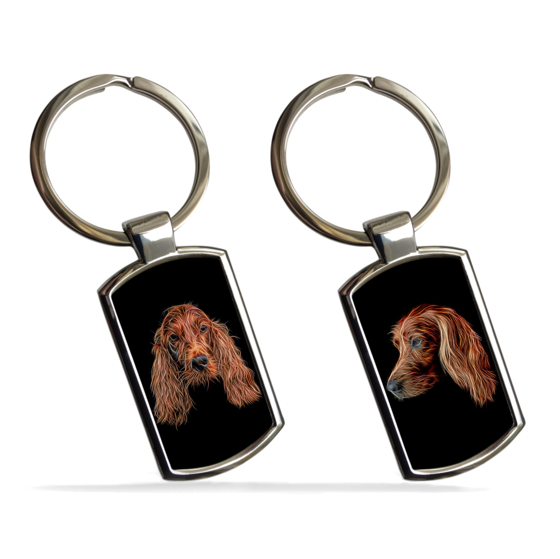 Irish Setter Metal Rectangle Keyring