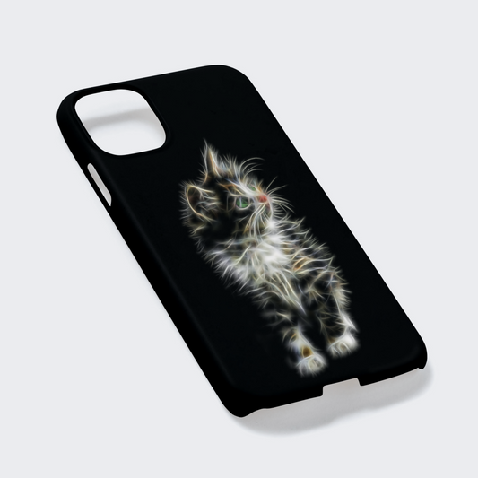 Cat Phone Case with Stunning Fractal Art Design. For Samsung or iPhone, including iPhone 17 and Galaxy S24