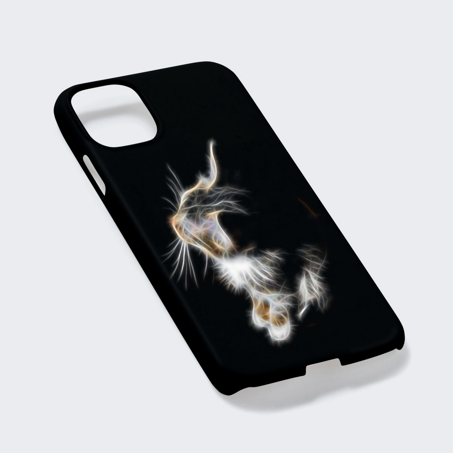 Cat Phone Case with Stunning Fractal Art Design. For Samsung or iPhone, including iPhone 17 and Galaxy S24