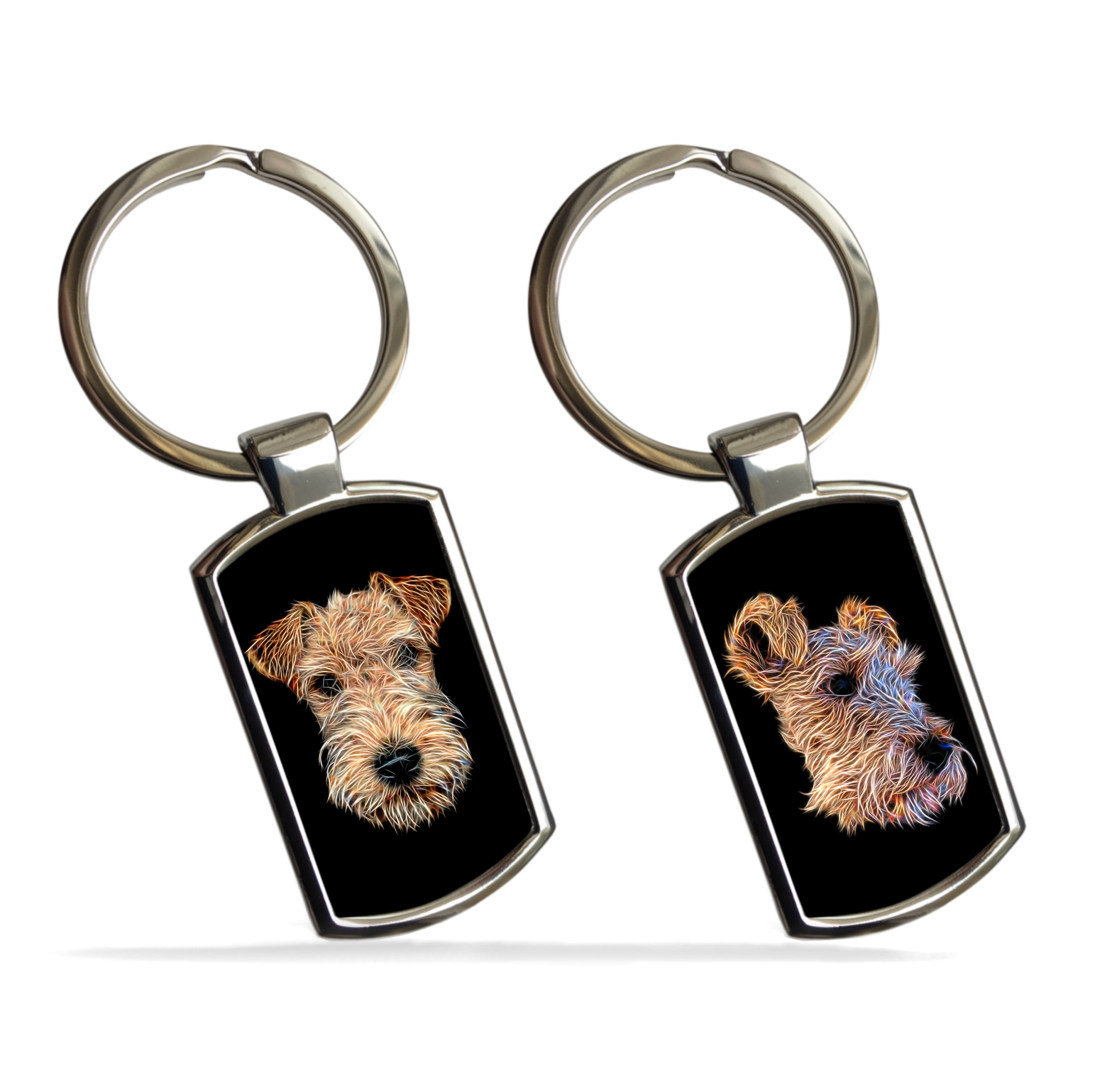 Lakeland Terrier Metal Rectangle Keyring