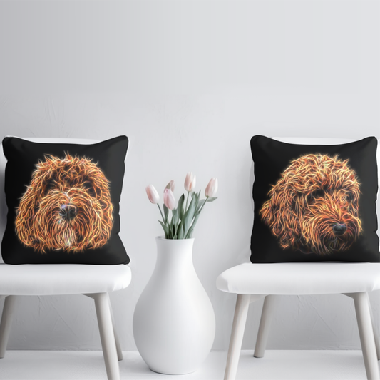 Red Labradoodle Cushion