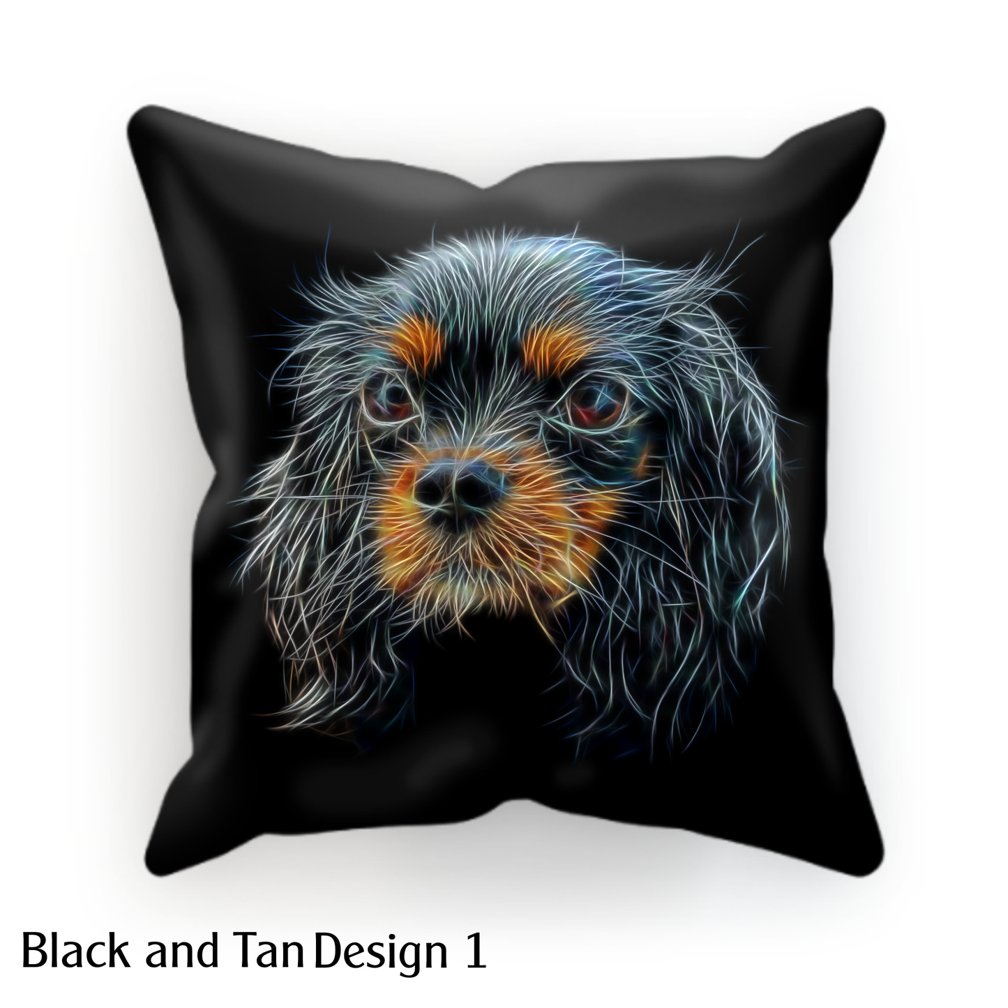 Black and Tan King Charles Spaniel Cushion with Pillow Insert