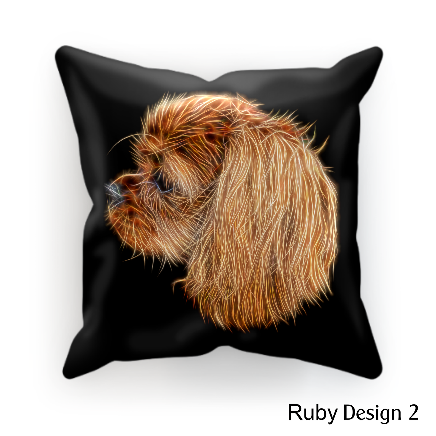 Ruby King Charles Spaniel Cushion with Pillow Insert