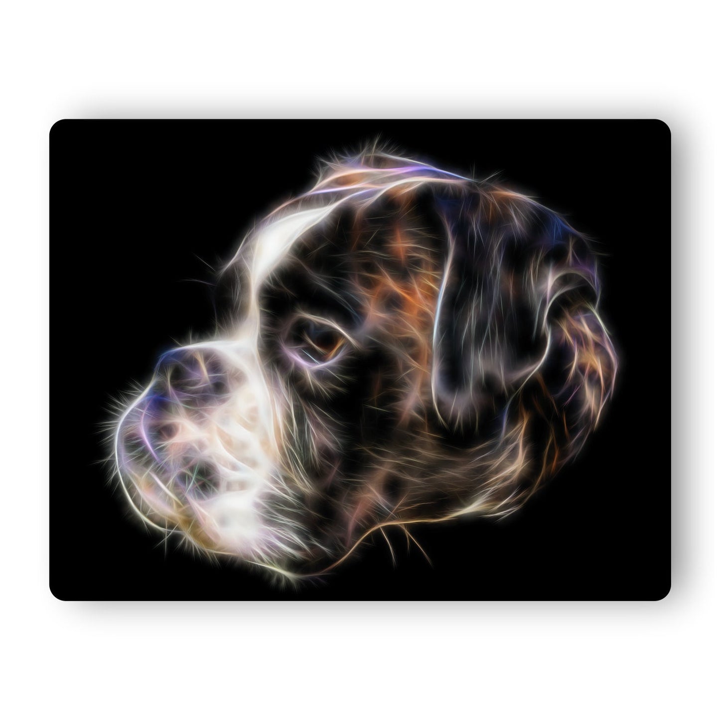 Boxer Dog Metal Wall Plaque with Stunning Fractal Art Design