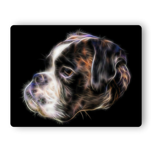 Boxer Dog Metal Wall Plaque with Stunning Fractal Art Design