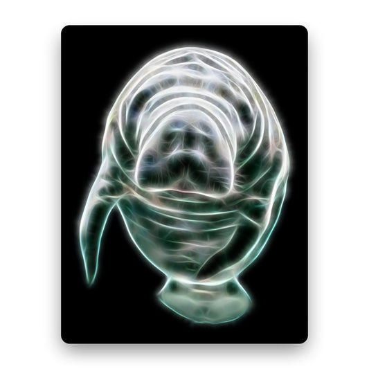 Manatee Metal Wall Plaque with Stunning Fractal Art Design