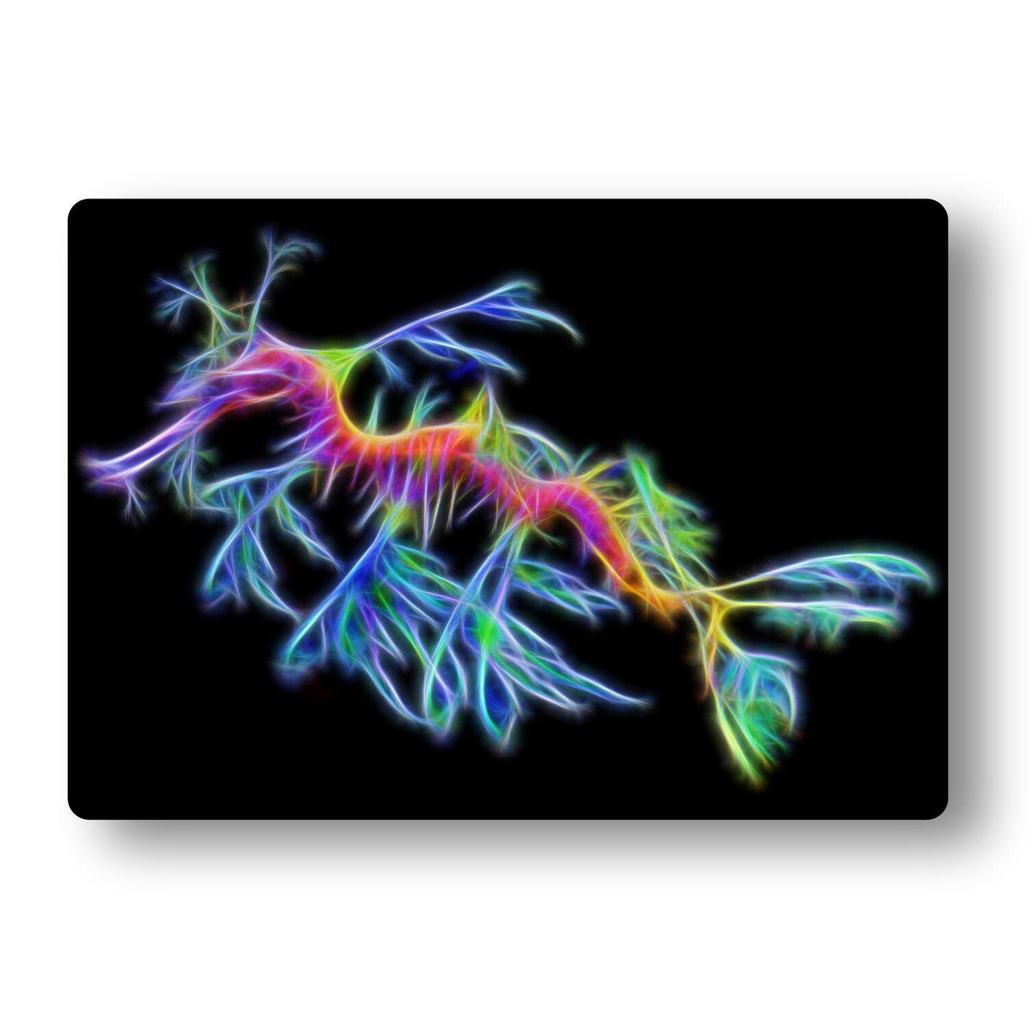 Leafy Seadragon Aluminium Metal Wall Plaque with Stunning Fractal Art Design.
