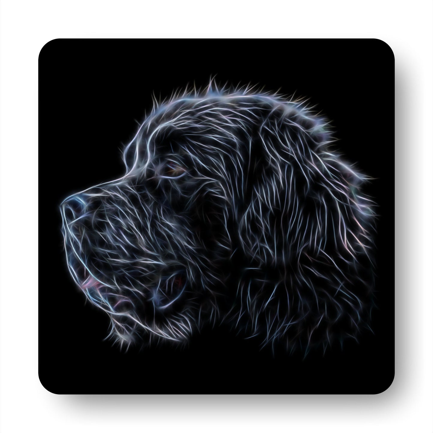 Newfoundland Coasters, Set of 2, with Stunning Fractal Art Design.