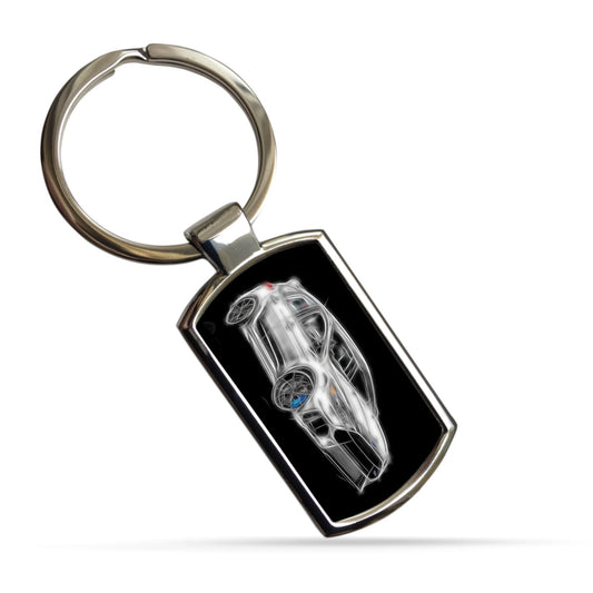 Ford Focus RS Car Metal Metal Rectangle Keyring .