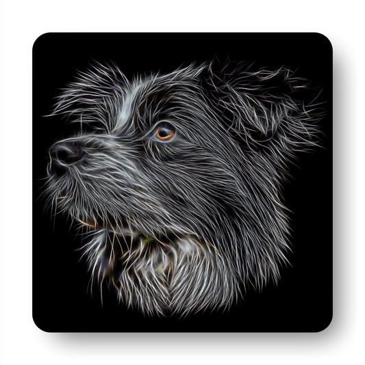 Border Collie Coasters, Set of 4, with Stunning Fractal Art Design. Perfect Border Collie Owner Gift.