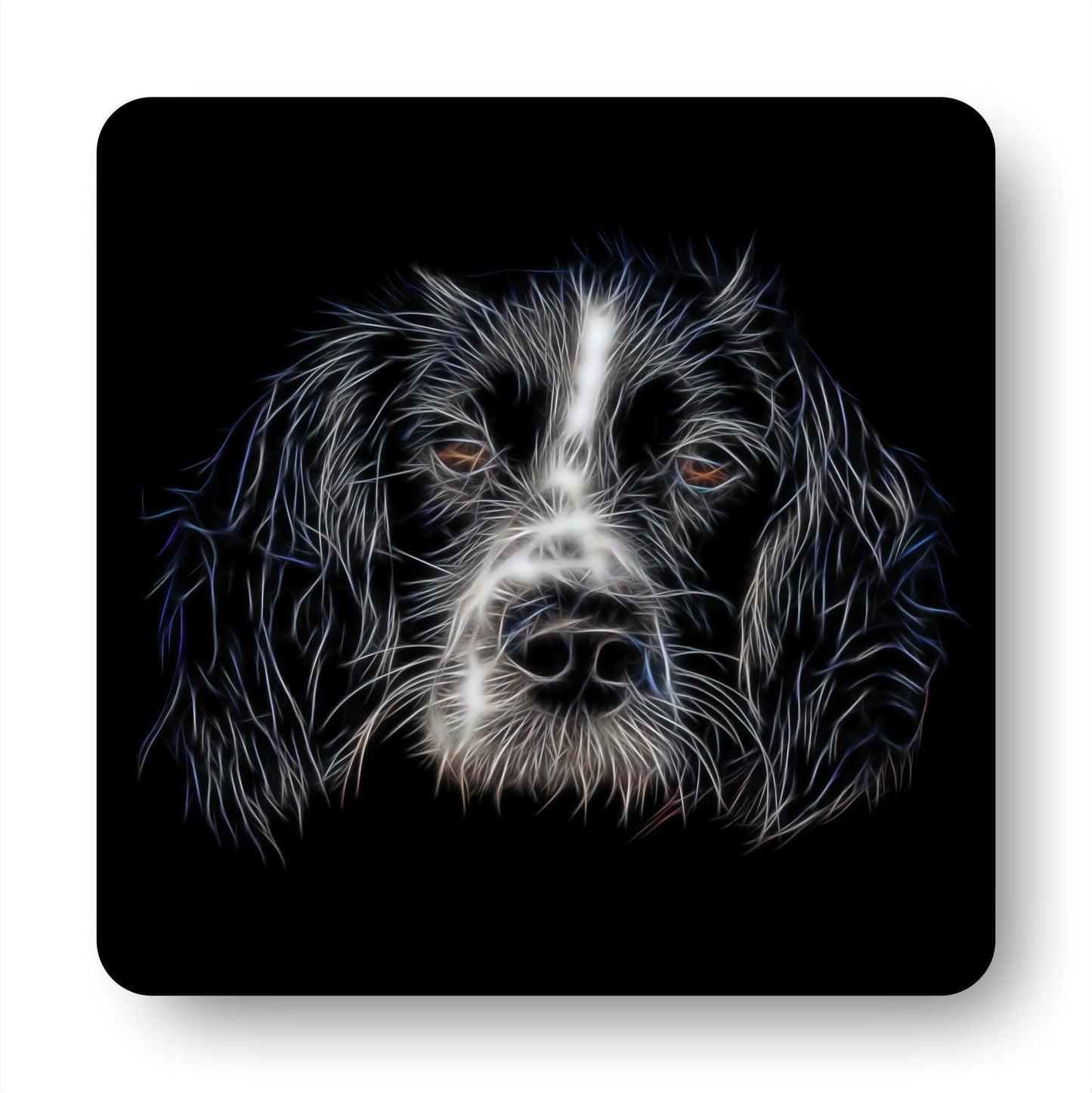 Sprollie Coasters, Set of 2, with Stunning Fractal Art Design. Perfect Dog Owner Gift.