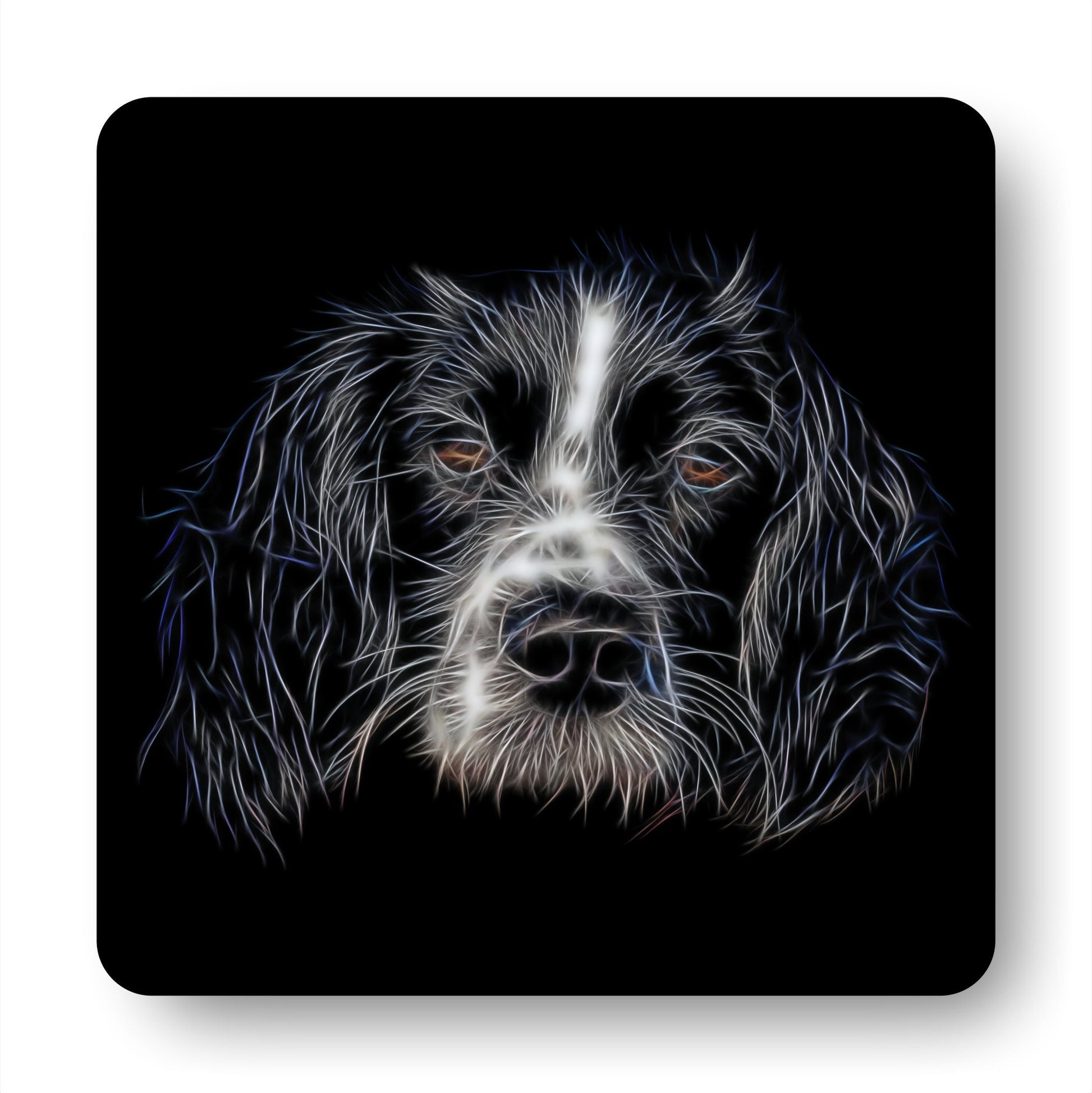 Sprollie Coasters, Set of 2, with Stunning Fractal Art Design. Perfect Dog Owner Gift.