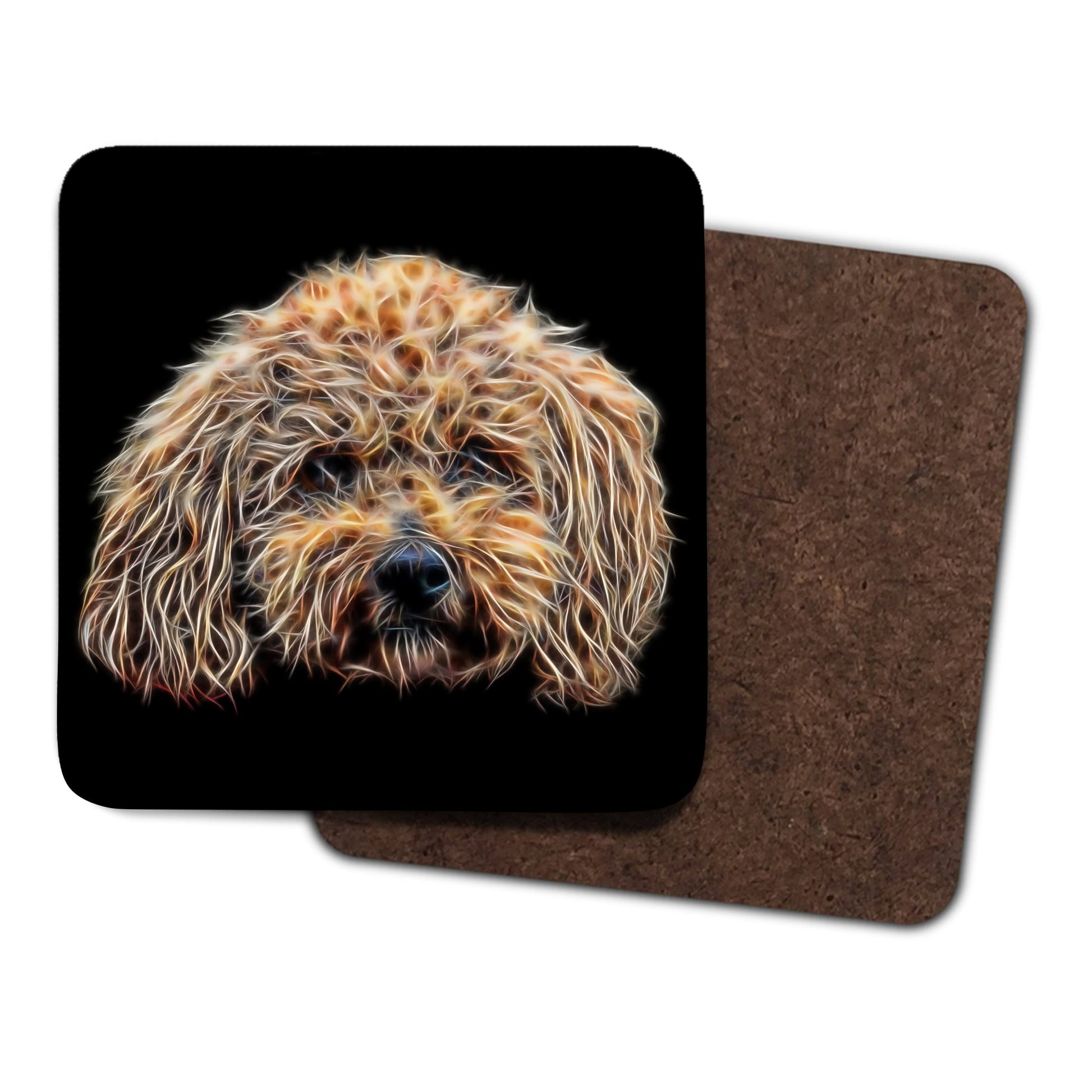 Poochon Coasters, Set of 2, with Stunning Fractal Art Design.