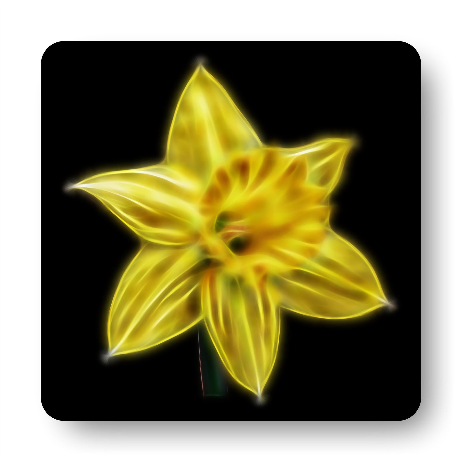 Daffodil Coasters with Stunning Fractal Art Design.