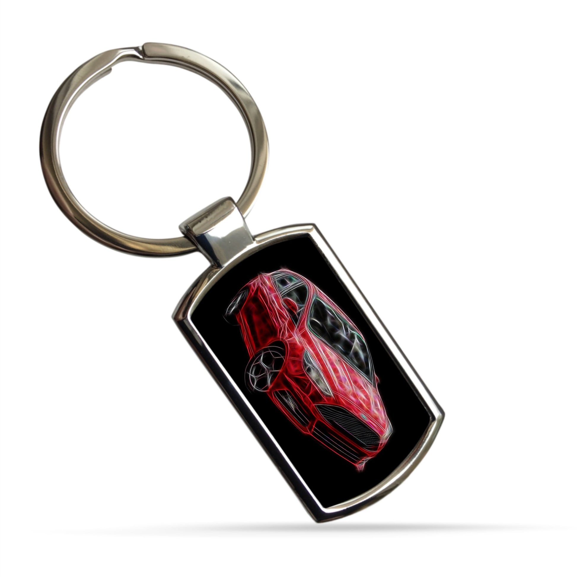 Ford Focus ST Car Metal Keychain with Stunning Fractal Art Design. More Colours Available.