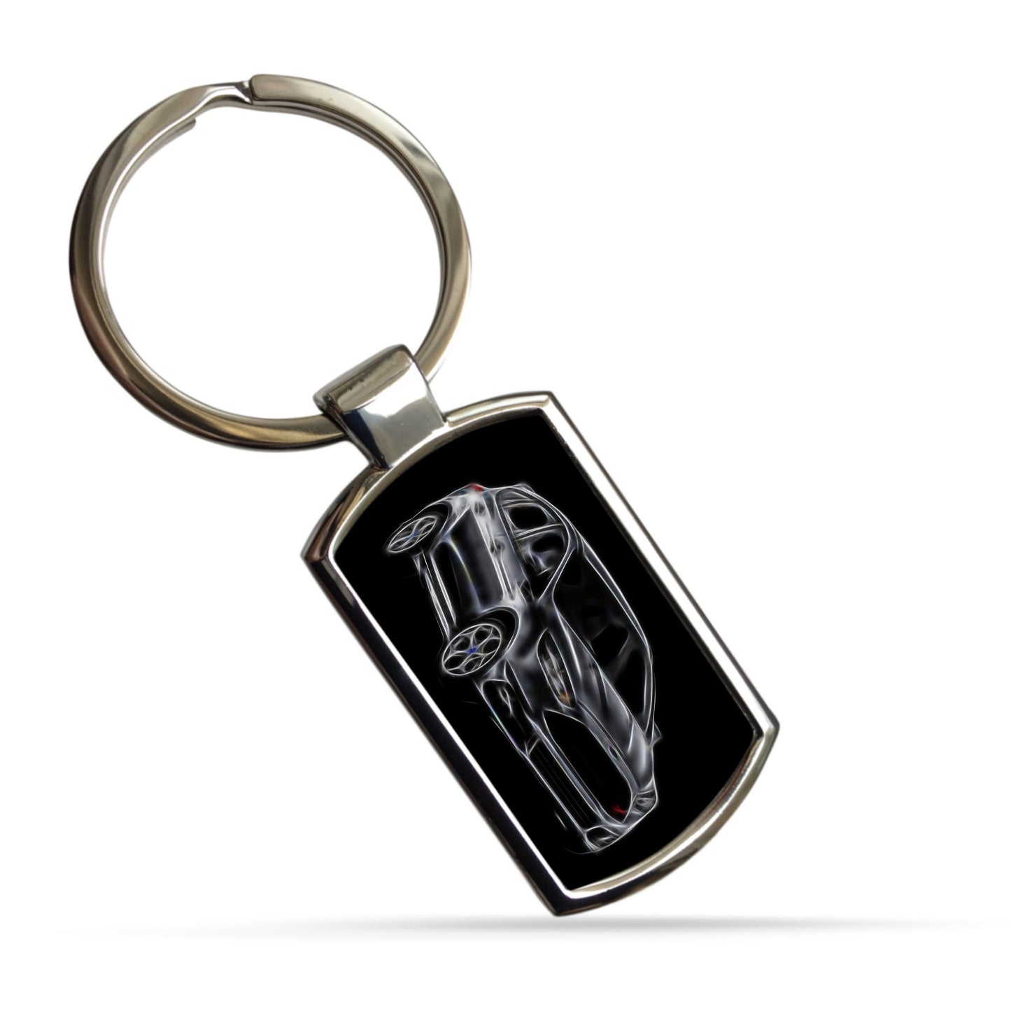 Ford Focus ST Car Metal Keychain with Stunning Fractal Art Design. More Colours Available.