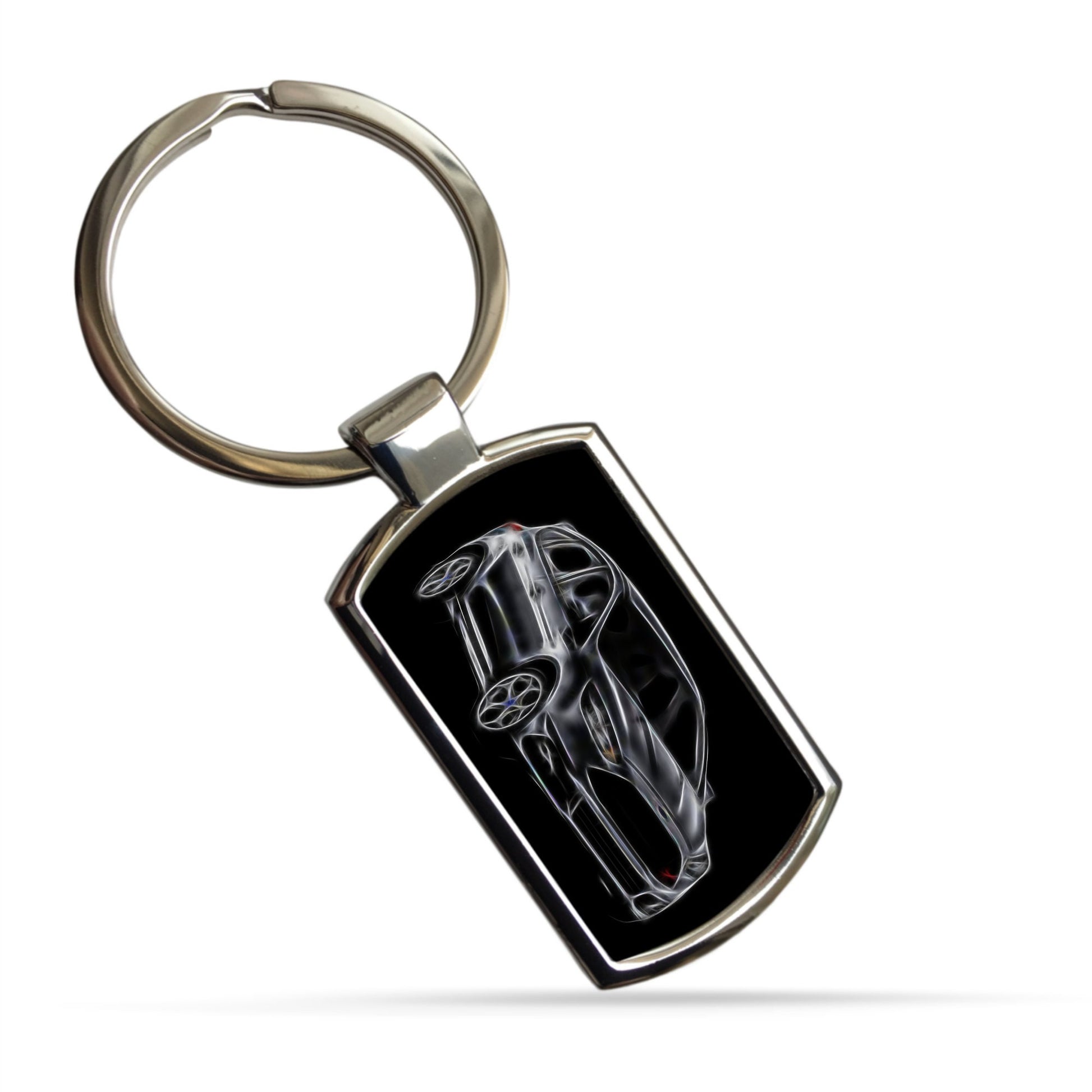 Ford Focus ST Car Metal Keychain with Stunning Fractal Art Design. More Colours Available.