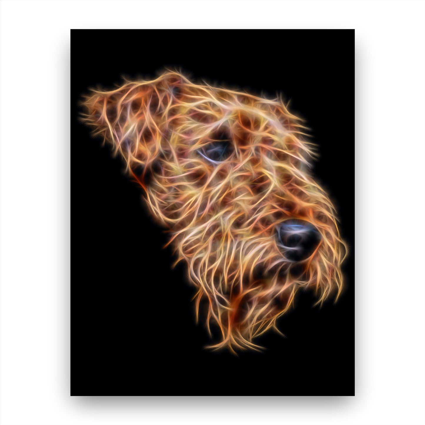 Airedale Terrier Print with Stunning Fractal Art Design. Various Sizes Available