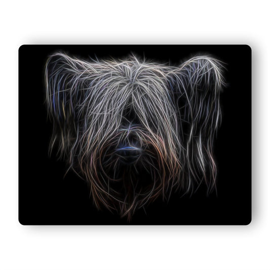 Skye Terrier Metal Wall Plaque with Stunning Fractal Art Design, Perfect Skye Terrier Owner or Dog Lover Gift.